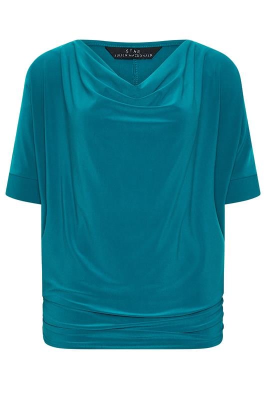 STAR Teal Green Cowl Neck Top