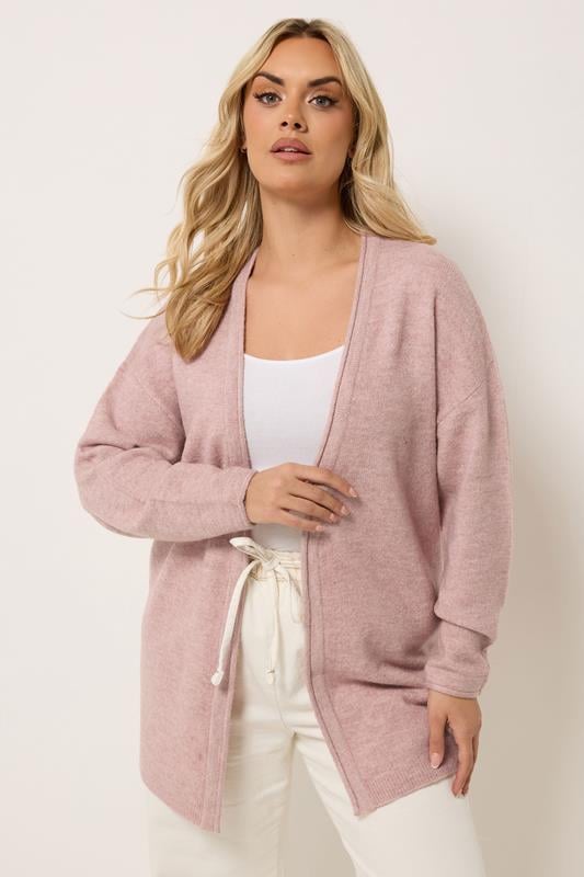  YOURS Curve Pink Soft Touch Knitted Cardigan