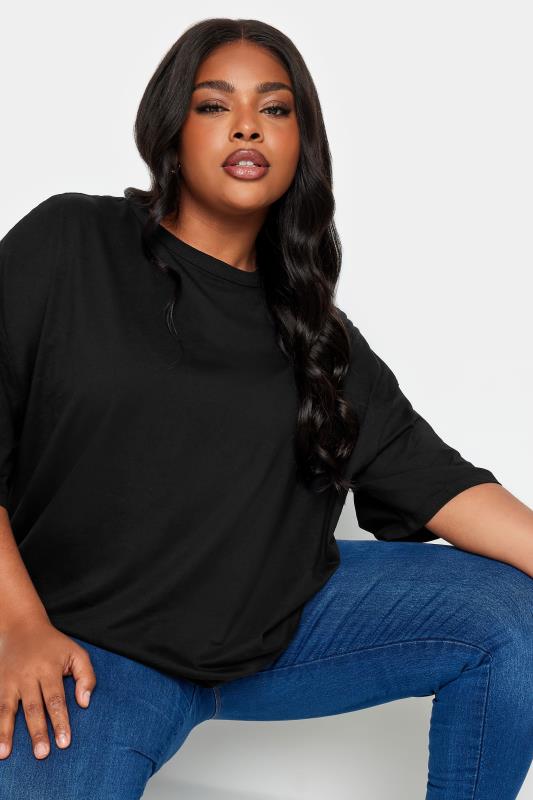 Plus Size Black Oversized Boxy T-Shirt | Yours Clothing 4