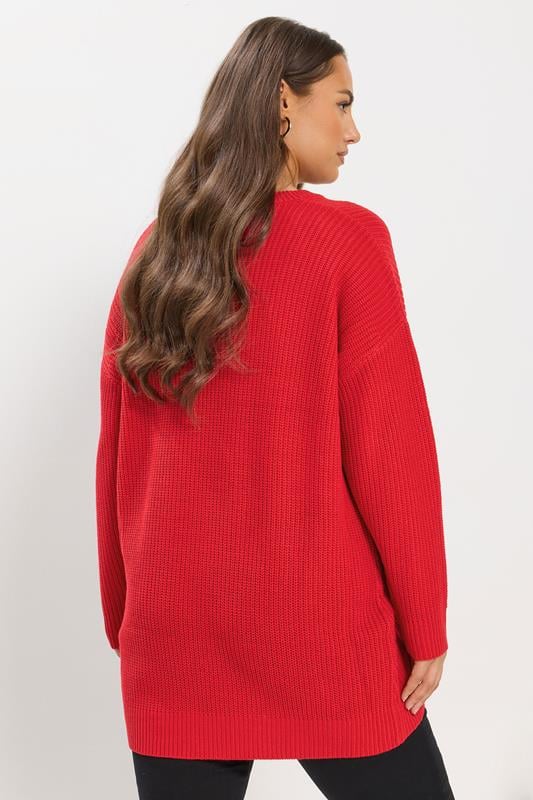 YOURS Plus Size Red Essential Knitted Jumper | Yours Clothing 5