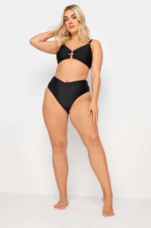 YOURS Plus Size Black V-Front Bikini Brief | Yours Clothing 2