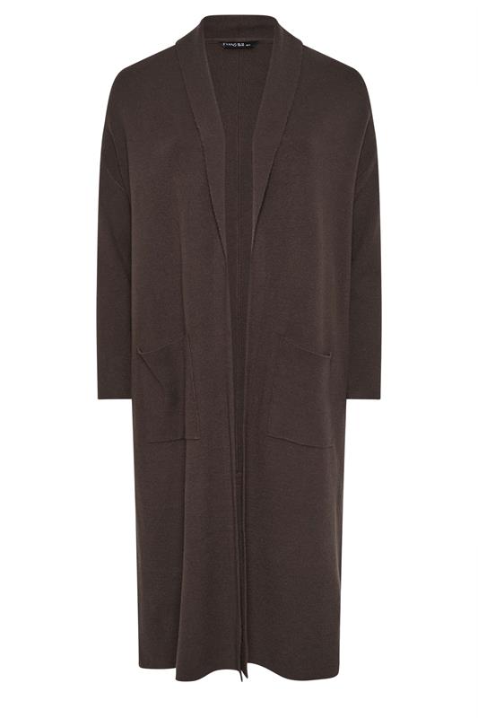 EVANS Plus Size Chocolate Brown Premium Longline Coatigan | Evans  6