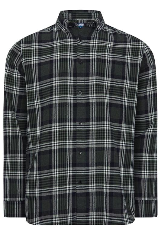 BadRhino Big & Tall Green Check Long Sleeve Shirt | BadRhino 5