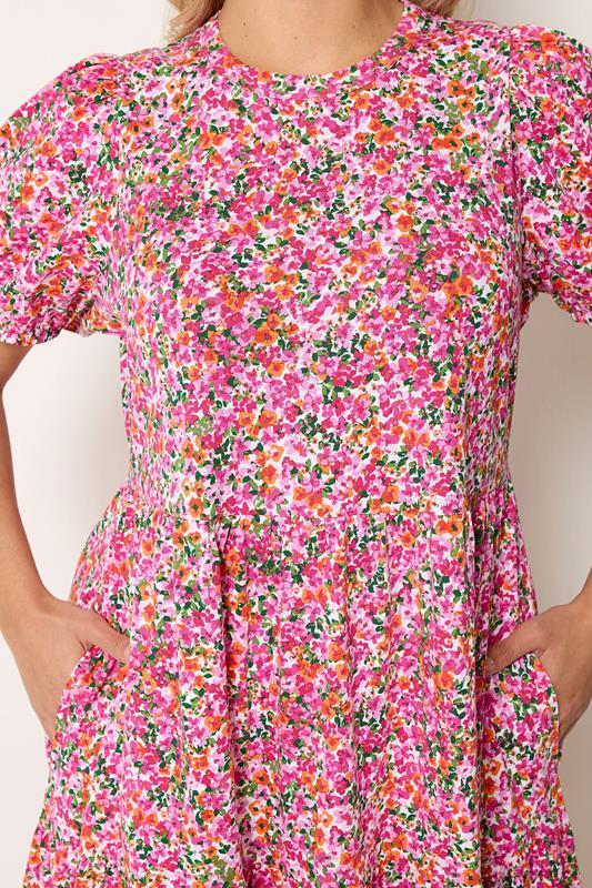 YOURS Plus Size Pink Floral Summer Dress | Yours Clothing 4