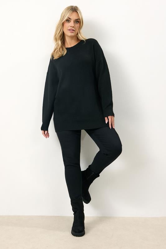YOURS Plus Size Black Soft Touch Knit Jumper | Yours Clothing 1