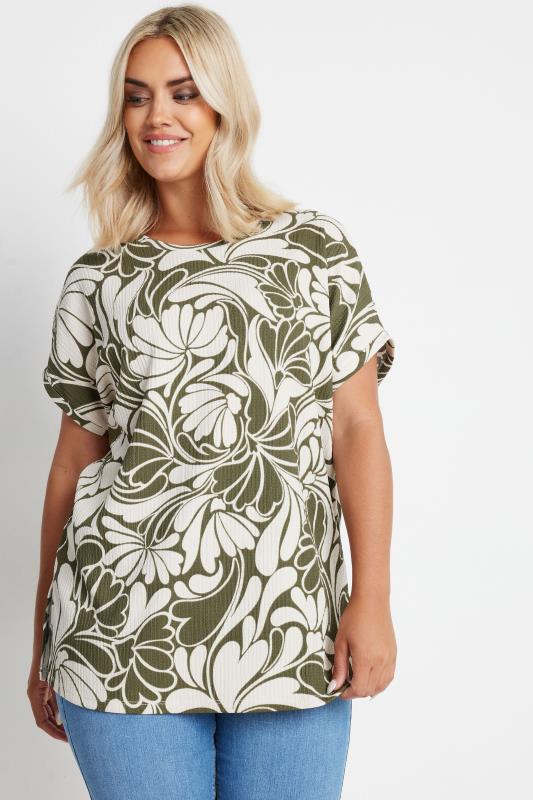 YOURS Plus Size Green Abstract Swirl Print Top | Yours Clothing 4