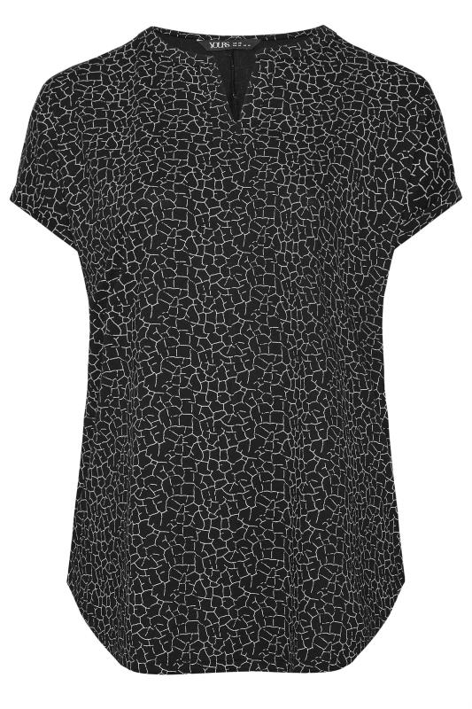 YOURS Plus Size Black Leopard Print Notch Neck Top | Yours Clothing  5