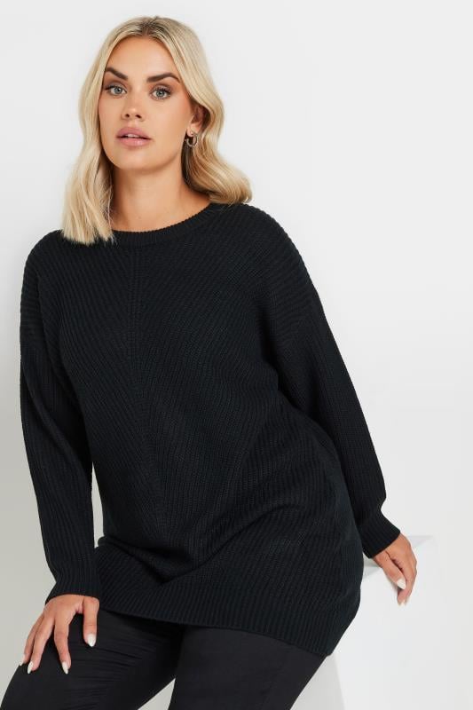 Plus Size Jumpers YOURS Curve Black Essential Knitted Jumper