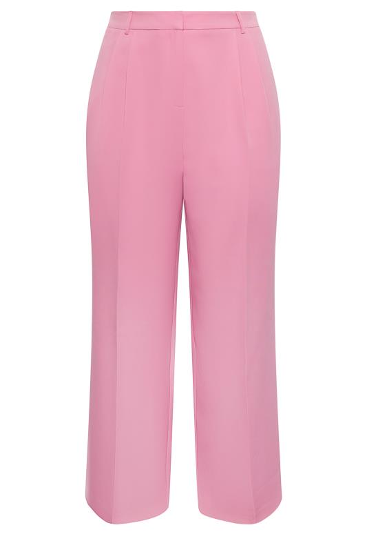 YOURS Plus Size Pink Wide Leg Trousers | Yours Clothing  5