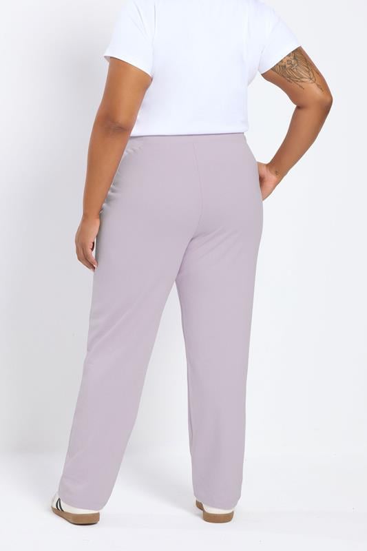 YOURS Plus Size Purple Tie Waist Joggers | Yours Clothing 4