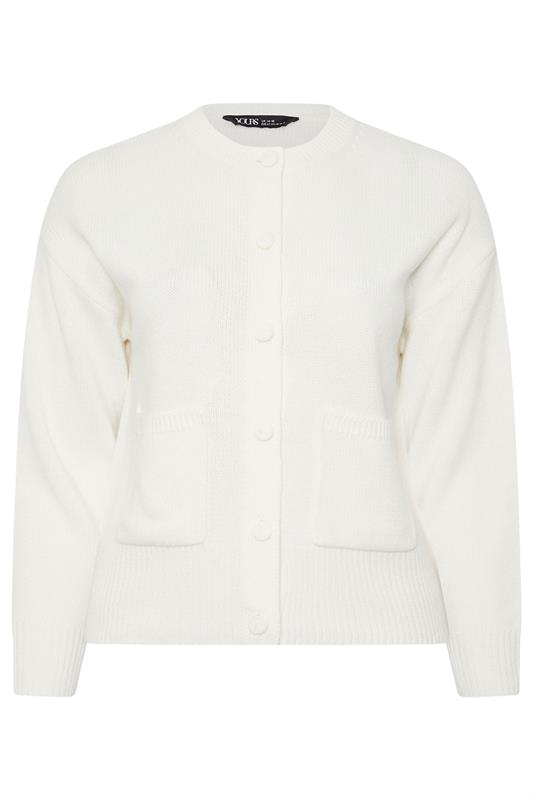 YOURS Plus Size White Button Through Knitted Cardigan | Yours Clothing 5