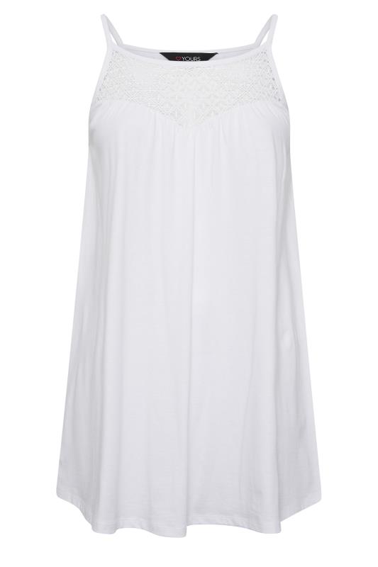 YOURS Curve Plus Size White Crochet Vest Top | Yours Clothing  6