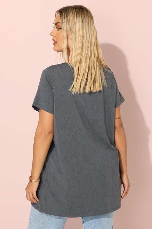 YOURS Plus Size Grey Animal Print Skull T-Shirt | Yours Clothing 3