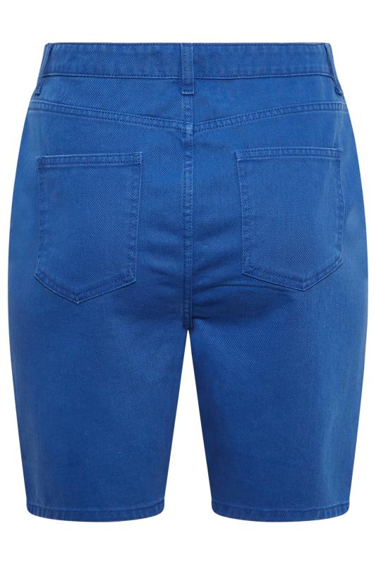 YOURS Plus Size Cobalt Blue Denim Dad Shorts | Yours Clothing  5