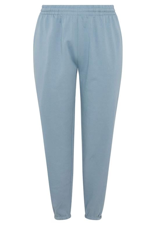 YOURS Plus Size Dusky Blue Cuffed Joggers | Yours Clothing 5