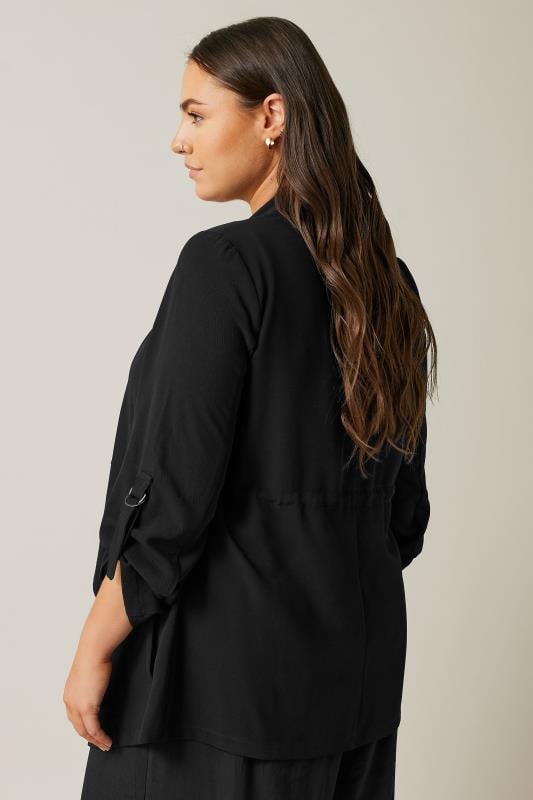 Black waterfall jacket plus size online