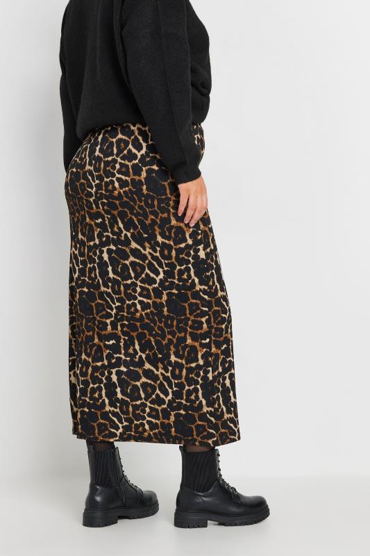 YOURS Plus Size Brown Textured Leopard Print Maxi Skirt | Yours Clothing  4