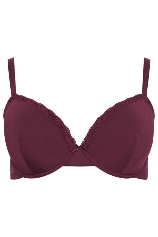 YOURSET 3 PACK Plus Size Red & Purple Lace Trim Padded Bras | Yours Clothing 10