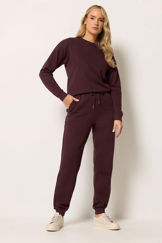 LTS Tall Women's Dark Cherry Red Cuffed Joggers | Long Tall Sally 1