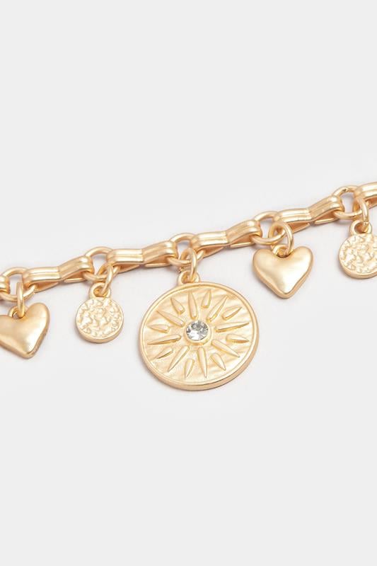 Gold Tone Charm Bracelet | Yours Clothing 2