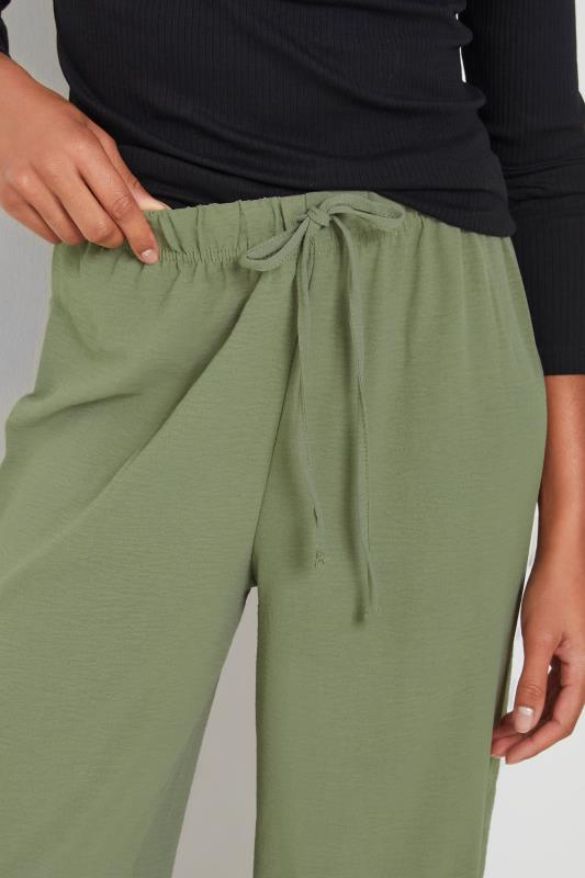 M&Co Khaki Green Crepe Wide Leg Trousers | M&Co 5