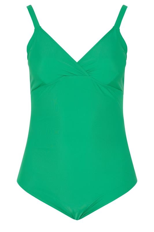 YOURS Plus Size Green Plunge Neckline Corset Swimsuit | Yours Clothing 7
