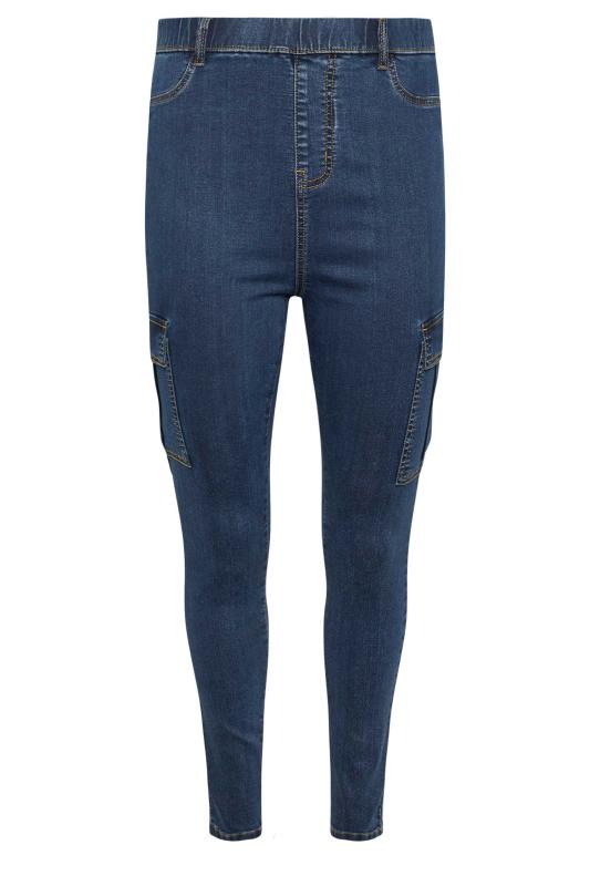 YOURS Plus Size Indigo Blue Cargo Pocket Jeggings | Yours Clothing 6