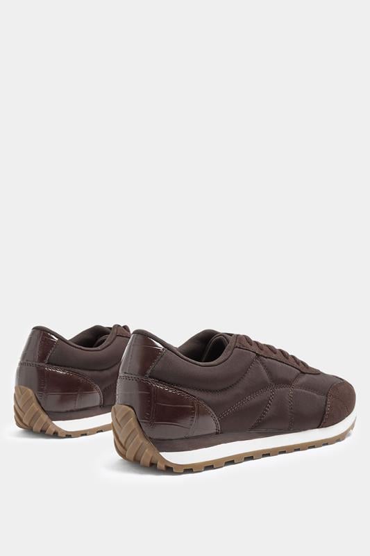 Burgundy Red Quilted Trainers In Wide E Fit | Yours Clothing 4
