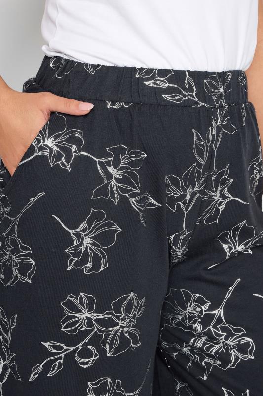 YOURS Plus Size Black Floral Foil Print Midaxi Culottes | Yours Clothing 4