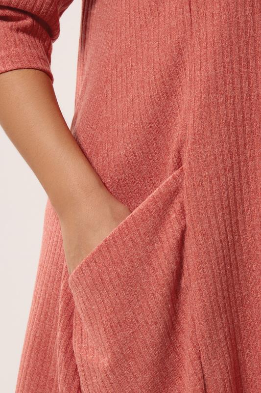 YOURS Plus Size Orange Drape Pocket Dress | Yours Clothing 4