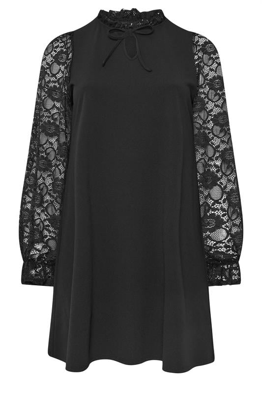 YOURS Plus Size Black Lace Mini Dress | Yours Clothing 5
