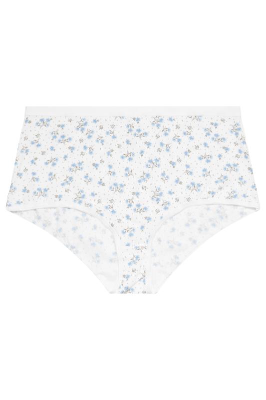 YOURS Plus Size 5 PACK Blue Floral Print Full Briefs | Yours Clothing 6