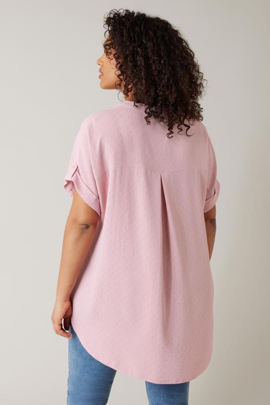 EVANS Plus Size Baby Pink Short Sleeve Blouse | Evans 3