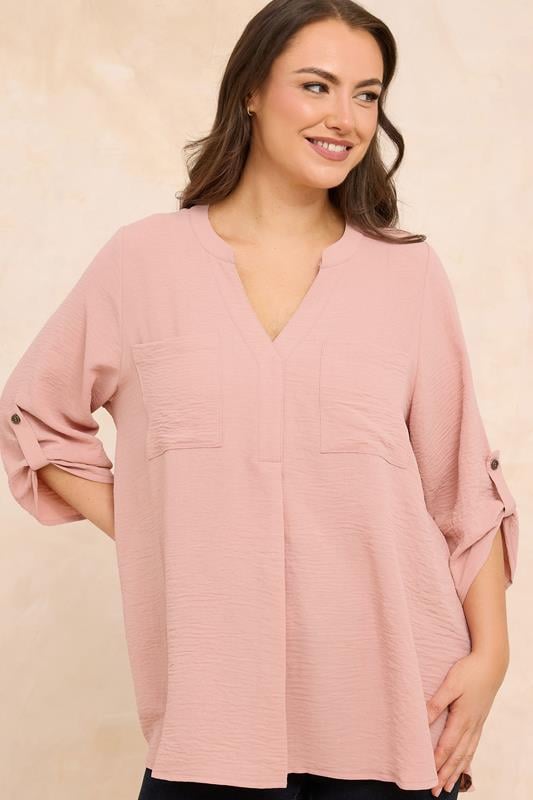 Plus Size  EVANS Curve Blush Pink Utility Shirt