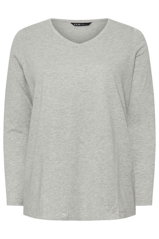 YOURS Plus Size Grey Core Long Sleeve T-Shirt | Yours Clothing 5