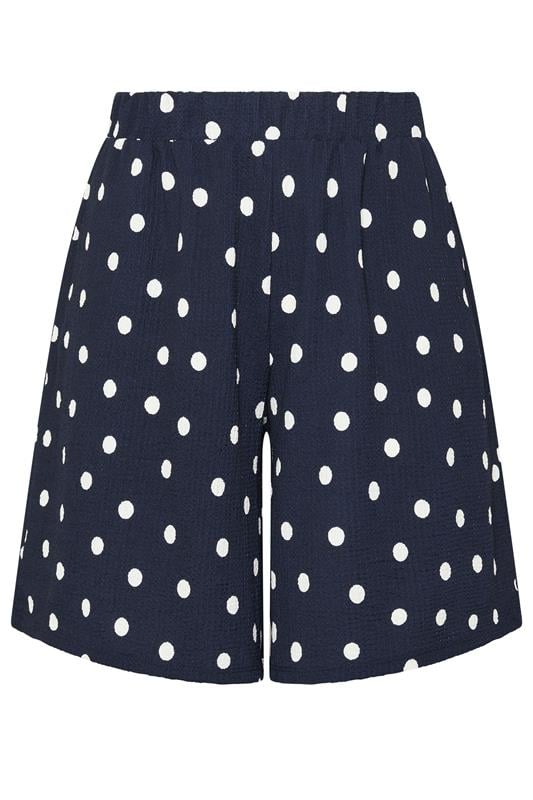 YOURS Plus Size Navy Blue Polka Dot Shorts | Yours Clothing 5