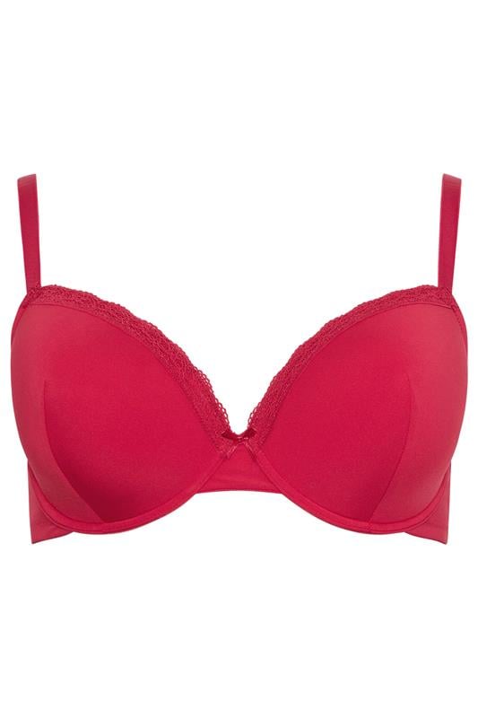 YOURSET 3 PACK Plus Size Red & Purple Lace Trim Padded Bras | Yours Clothing 11