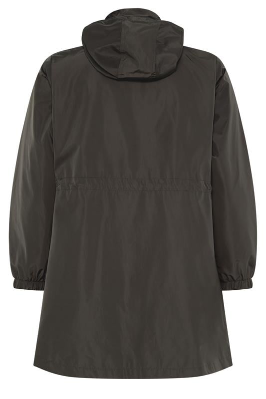 EVANS Plus Size Chocolate Brown Lightweight Rain Jacket | Evans 2