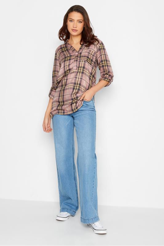 Tall Women's LTS Pink Check Overhead Shirt | Long Tall Sally 2