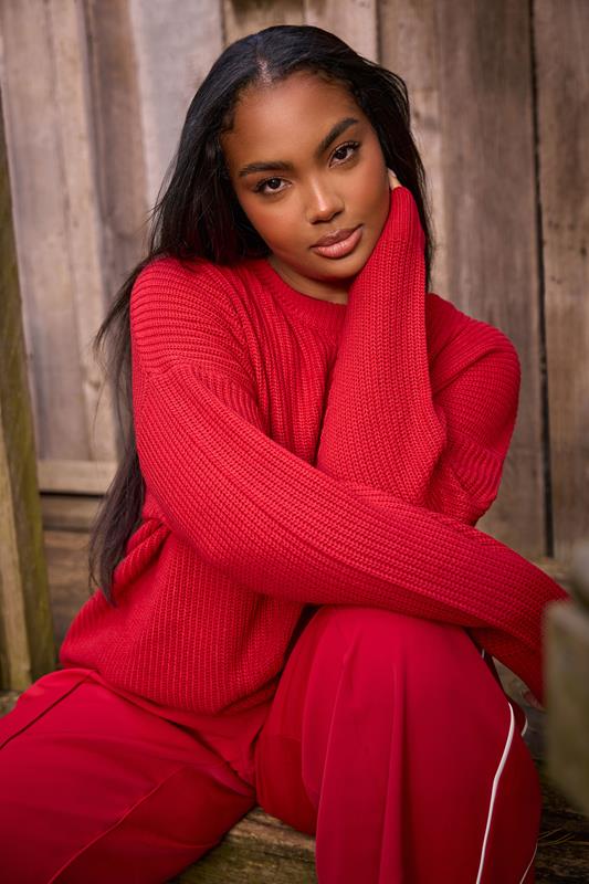 YOURS Plus Size Red Essential Knitted Jumper | Yours Clothing 1