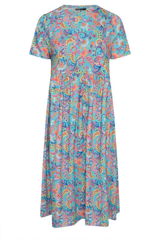 YOURS Plus Size Blue Paisley Print Smock Dress | Yours Clothing 5