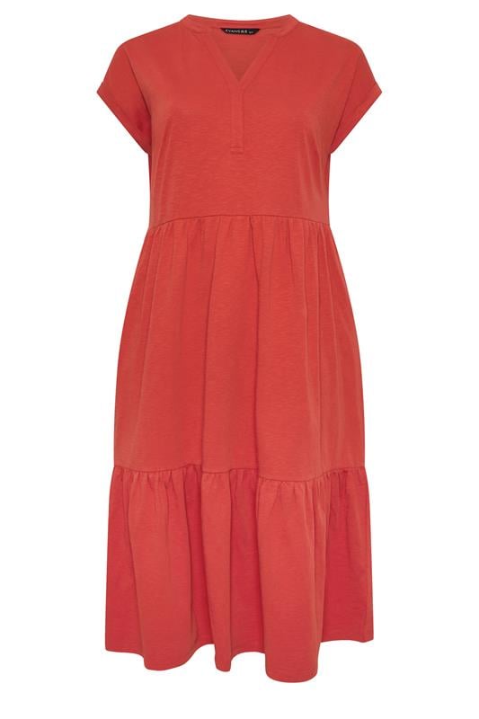 EVANS Plus Size Rust Orange Cotton Midi Dress | Evans 6