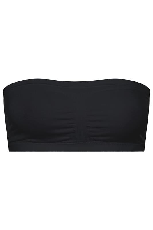  YOURS Curve Black Seamless Padded Non-Wired Bandeau Bra
