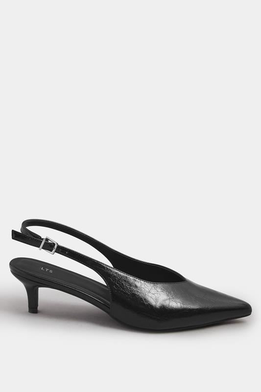 LTS Black Pointed Slingback Kitten Heel | Long Tall Sally 2