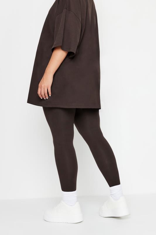 YOURS Plus Size Chocolate Brown Leggings | Yours Clothing  3