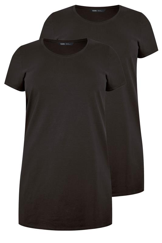 YOURS Plus Size 2 PACK Black Longline T-Shirts | Yours Clothing 5