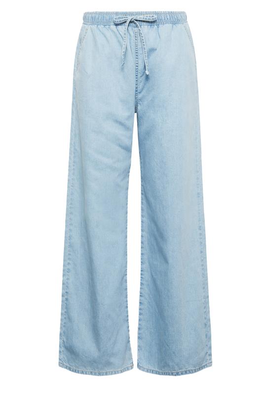 LTS Tall Women's Light Blue Drawstring Wide Leg Jeans | Long Tall Sally 6