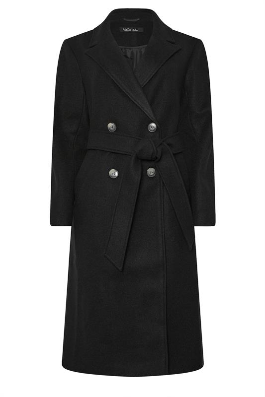 M&Co Black Button Up Wrap Coat | M&Co 5