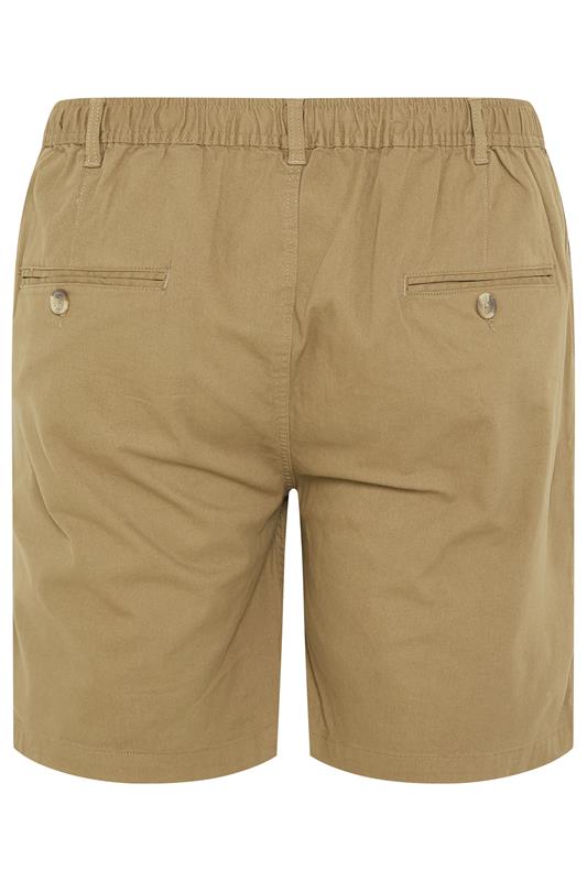 D555 Big & Tall Stone Brown Elasticated Stretch Shorts | BadRhino 4