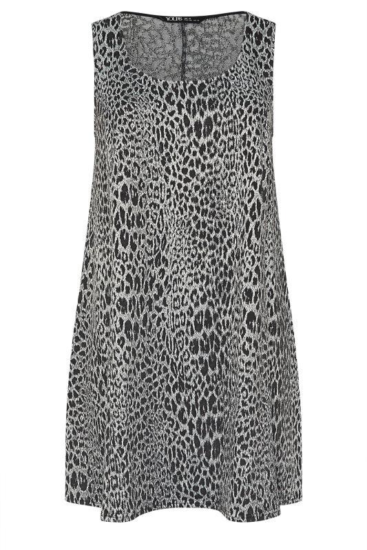 YOURS Plus Size Grey Leopard Print Pinafore Dress | Yours Clothing  5